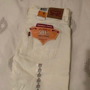 Levi’s 501 white jean.